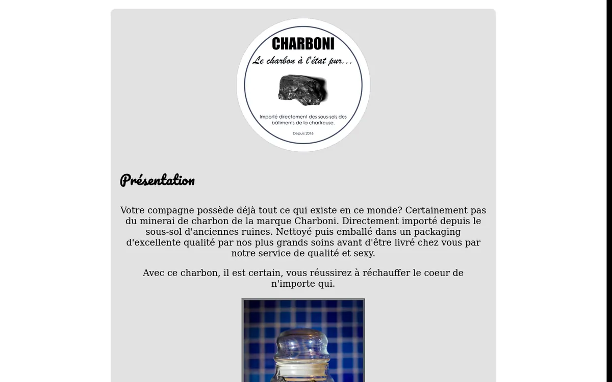 Screenshot of the charboni.louisthissen.com website